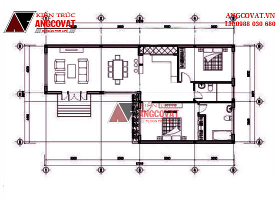 Làm nhà hình chữ L 8x12m 1 tầng 2 phòng ngủ đẹp ở Khánh Hòa 2