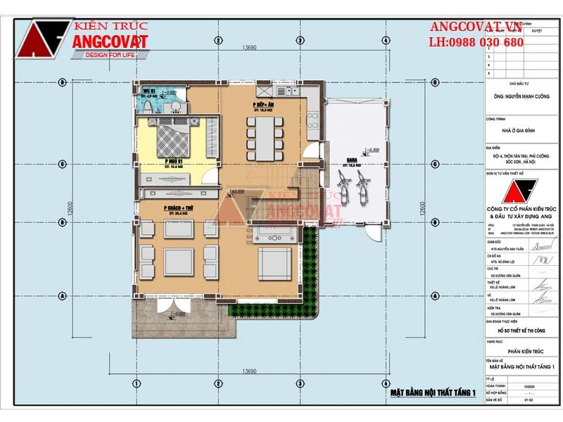 mẫu biệt thự 2 tầng 130m2