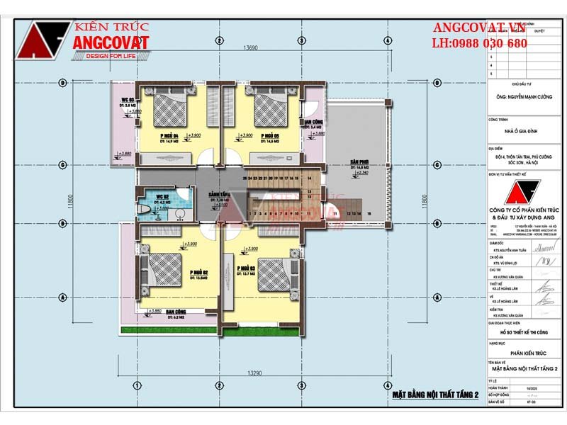 mẫu biệt thự 2 tầng 130m2