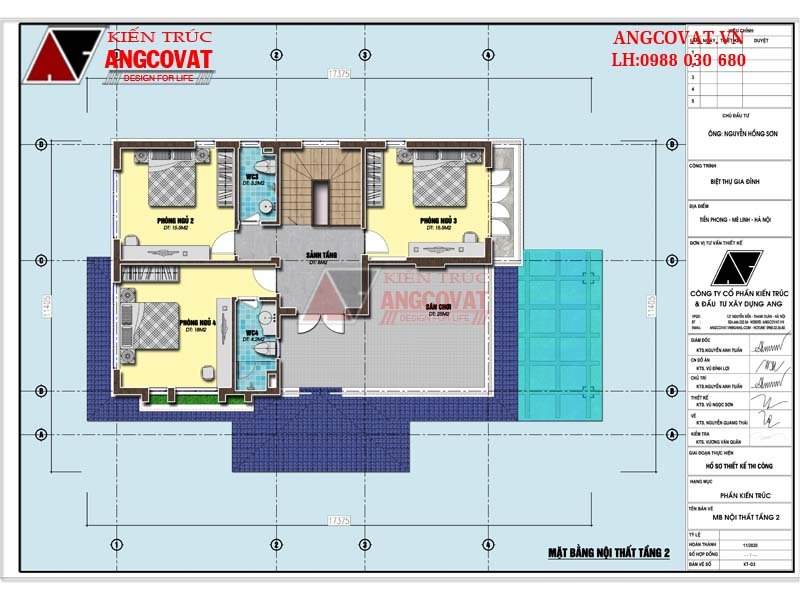 mẫu biệt thự 2 tầng 130m2