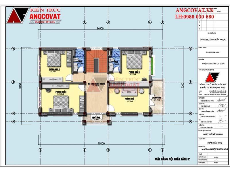 mẫu nhà 2 tầng 4 phòng ngủ 120m2