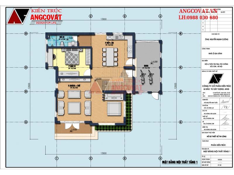 mẫu biệt thự 2 tầng 130m2