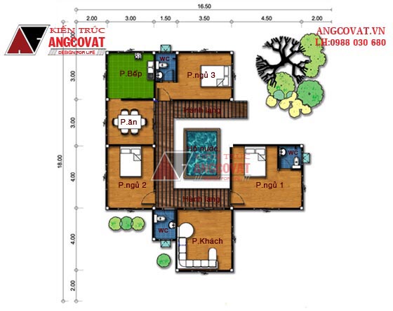 Mẫu nhà mái bằng 1 tầng 12x14m phong cách hiện đại 3