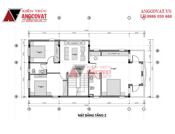 Thiết kế biệt thự 70m2 2 tầng 4 phòng ngủ phong cách hiện đại 3