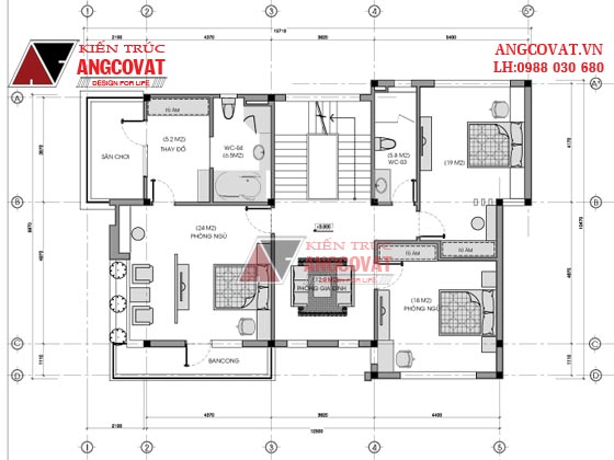 Thiết kế nhà 2 tầng 150m2 mái bằng phong cách hiện đại 5