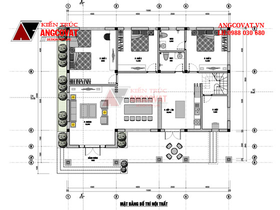 Thiết kế nhà cấp 4 ở nông thôn 15x12m giá 900 triệu VND 4