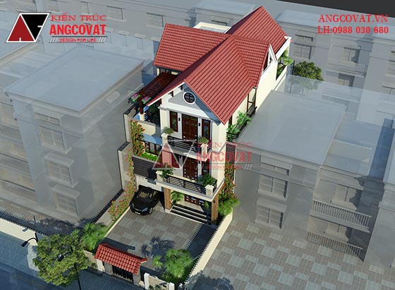 Thiết kế nhà đẹp 150m2 3 tầng giá 2 tỷ mái ngói đẹp 2